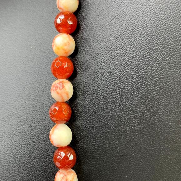 Artisan Red Jasper & Carnelian Beaded Necklace 28-35" - Picture 2 of 9